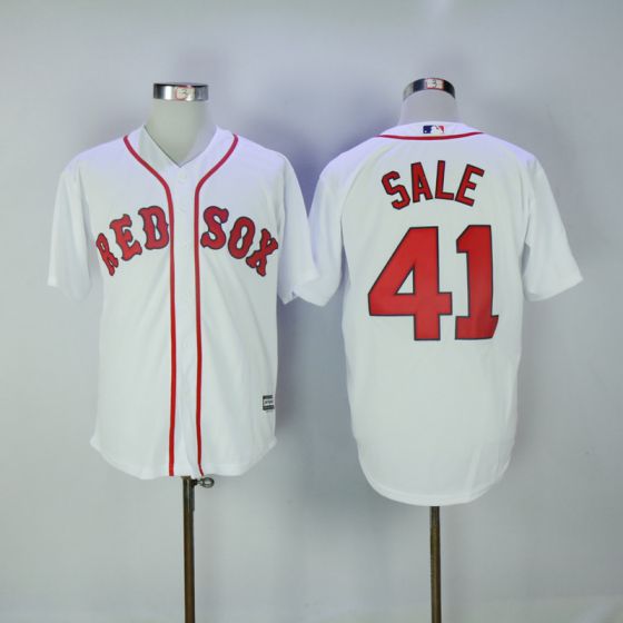 Men Boston Red Sox #41 Chris Sale White Game MLB Jerseys->->MLB Jersey